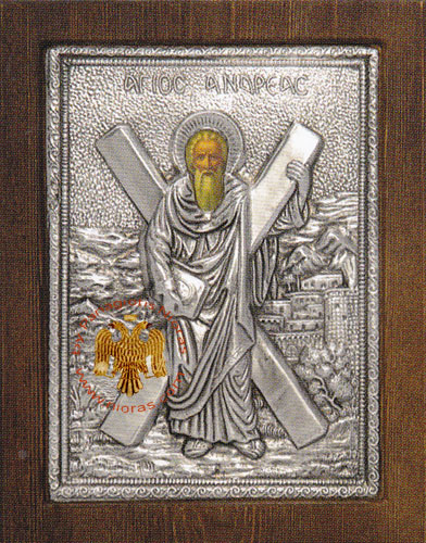 Apostle Andrew Silver Plated Icon